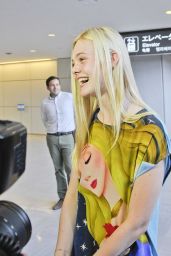 Elle Fanning Arriving at Narita Airport in Tokyo - June 2014