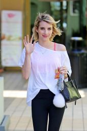 Emma Roberts in Leggings - Leaving a Yoga Class - June 2014