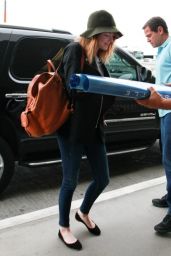 Emma Stone at LAX Airport - June 2014