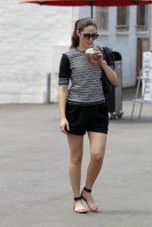 Emmy Rossum Leggy in Black Shorts - Out in Beverly Hills - June 2014