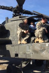 Hayden Panettiere in a Helicopter at Fort Campbell