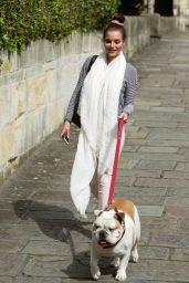 Helen Flanagan Taking Scotts Dog for a Walk - Bath, June 2014