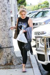 Hilary Duff in Tights - Out in Beverly Hills - June 2014