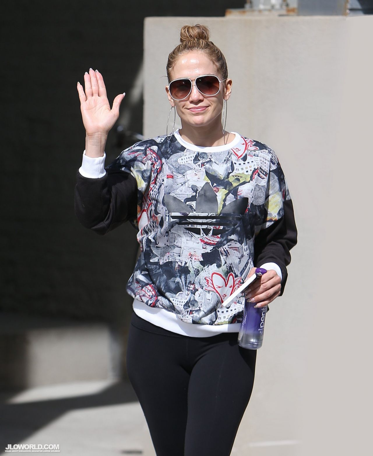 Jennifer Lopez in Black Tights Out in New York City - June 2014