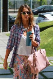Jessica Alba Street Style - Out in Culver City - June 2014