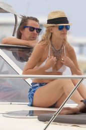 Kate Hudson Wears White Bikini on a Boat in Ibiza - June 2014