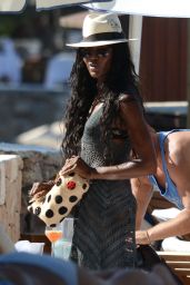 Kate Moss & Naomi Campbell Bikini Candids  - Beach in Ibiza - June 2014