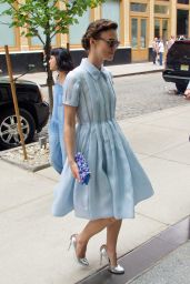 Keira Knightley Wearing Prada Dress - Arriving at Downtown Hotel in New York City