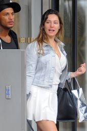 Kelly Brook in Mini Skirt - Leaving the Shangri-La Hotel in London - June 2014