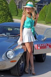 Kimberley Garner in Mini Skirt at The Grand Tour Race in Paris - June 2014