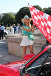 Kimberley Garner in Mini Skirt at The Grand Tour Race in Paris - June 2014
