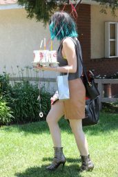 Kylie Jenner in Mini Skirt - Out in Los Angeles - June 2014