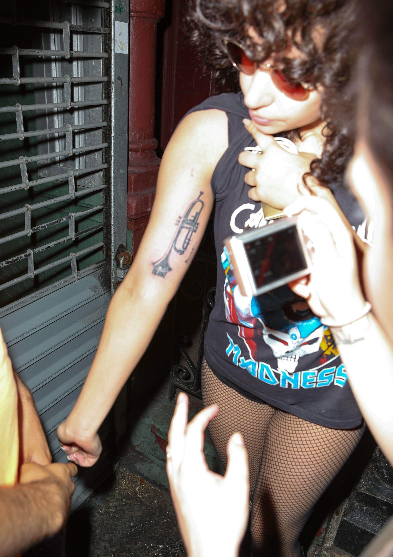 Lady Gaga Gets Trumpet Tattoo on Her Upper Arm - Tattoo Parlor in New York  - June 2014 • CelebMafia