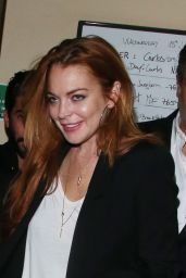 Lindsay Lohan in Short Skirt & Boots - Chiltern Firehouse - June 2014