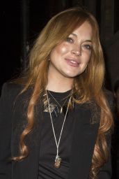 Lindsay Lohan Night Out Style - Chiltern Firehouse Restaurant in Lodon - May 2014