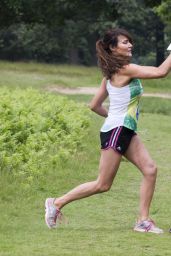 Lizzie Cundy Work Out in a London Park - June 2014