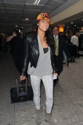 Michelle Rodriguez Arrives at Heathrow Airport in London - June 2014