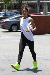 Michelle Rodriguez Workout Style - Leaves Bay Cities Italian Deli in Santa Monica - June 2014
