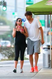 Mila Kunis & Ashton Kutcher - Out in Sherman Oaks - June 2014