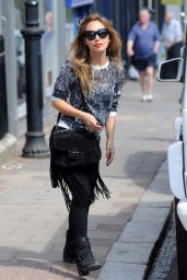 Myleene Klass Street Style - on a School Run in London - June 2014