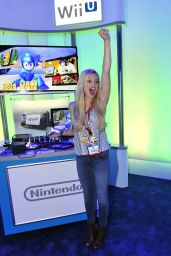Olivia Holt in Jeans at the Nintendo Wii U station at E3 in Los Angeles