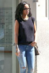 Rihanna in Jeans - Out in New York City - June 2014