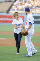 Sophia Bush at a Dodgers Game in Los Angeles - June 2014