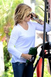 Sophia Bush in Ripped Jeans at a Gas Station in Westwood - June 2014