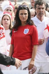 Susanna Reid in England Football Shirt Filming World Cup Song 