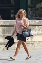 Sylvie Meis in Mini Skirt - Out in Paris - June 2014