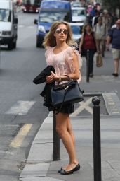 Sylvie Meis in Mini Skirt - Out in Paris - June 2014