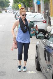 Amy Adams in Leggings - Leaving a Yoga Class in LA - July 2014