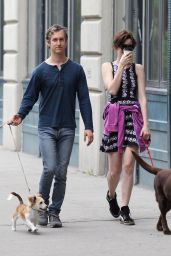 Anne Hathaway With Her Husband - Out in New York City - July 2014