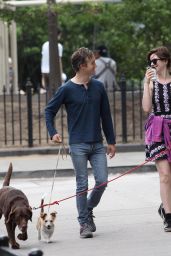 Anne Hathaway With Her Husband - Out in New York City - July 2014