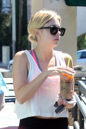 Ashley Benson in Tights - Starbucks in LA, July 2014