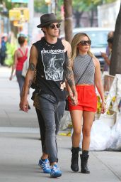 Ashley Tisdale and Her Fiance Christopher French Out in East Village in New York City - July 2014