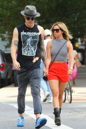 Ashley Tisdale and Her Fiance Christopher French Out in East Village in New York City - July 2014