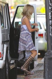 Ashley Tisdale in Bohemian-Style Dress and Gladiator-Style Sandals - Out in Toluca Lake