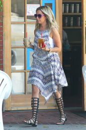 Ashley Tisdale in Bohemian-Style Dress and Gladiator-Style Sandals - Out in Toluca Lake