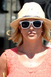 Britney Spears Shows Off Her Legs in Shorts - Leaving Starbucks in Westlake Village