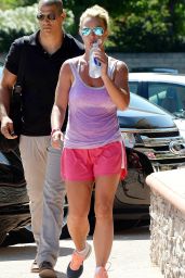 Britney Spears Sports Shorts in Calabasas - July 2014