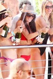 Casey Batchelor Parties in Red Bikini at Ibiza - June 2014