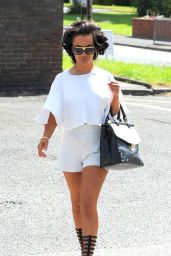 Chelsee Healey Shows Off Her Legs in White Shorts - Out in Worsley, Manchester - July 2014