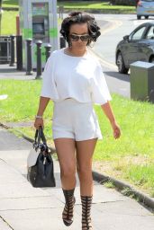 Chelsee Healey Shows Off Her Legs in White Shorts - Out in Worsley, Manchester - July 2014