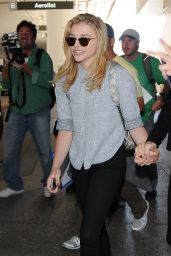 Chloe Moretz With Her Brother Trevor at LAX airport - July 2014