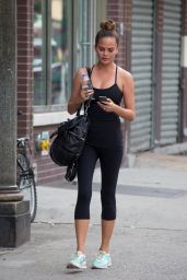 Chrissy Teigen in Leggings - Going to a Gym, New York City - July 2014