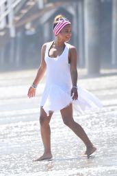 Christina Milian Wearing a Swimsuit at Paris Hilton