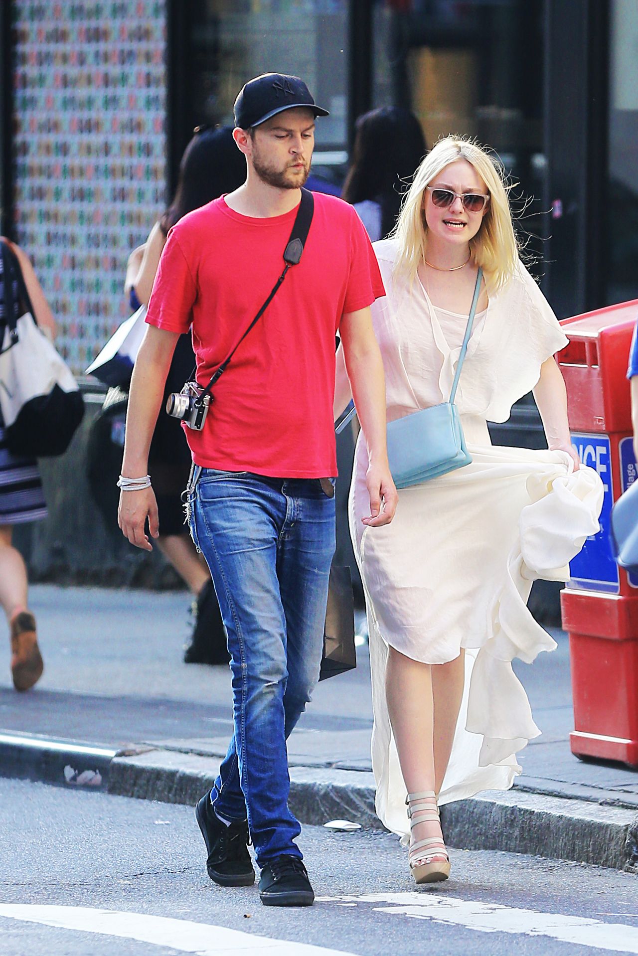 Dakota Fanning and Her Boyfriend Out in NYC July 2014 • CelebMafia