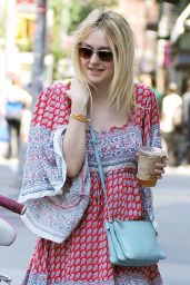 Dakota Fanning Casual Style - Out in NYC - July 2014
