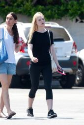 Elle Fanning in Leggings - Leaving the Gym in Los Angeles - July 2014